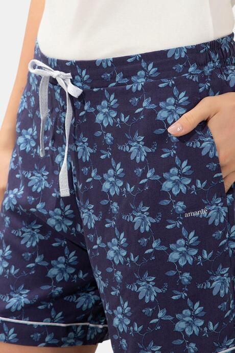 Amante Sleep Shorts - Blue Floral Print — image 4